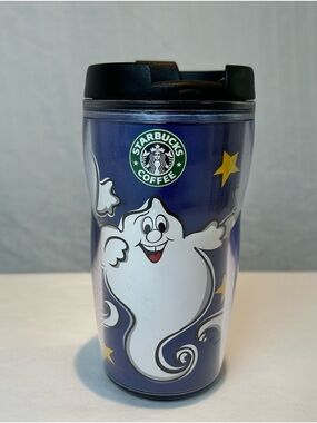 Starbucks Vintage Limited Ed 2001-03 Halloween Ghost Travel Tumbler 6oz Kid Size